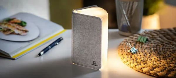 Rozkladacie svetlo "Smart Book" mini, sivá látka - Gingko