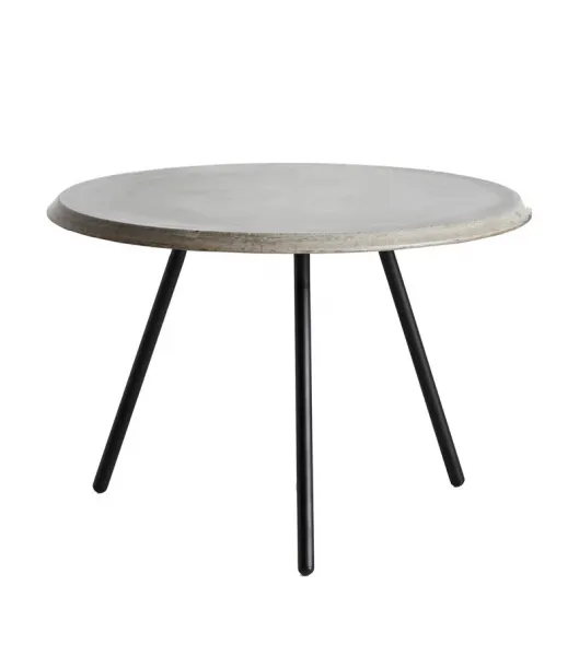 Konferenčný stolík "Soround", 14 variantov - Woud Varianta: Ø 75 cm - dub, čierny | čierne nohy (44 cm)