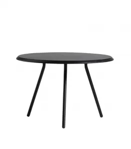 Konferenčný stolík "Soround", 14 variantov - Woud Varianta: Ø 75 cm - dub, čierny | čierne nohy (44 cm)