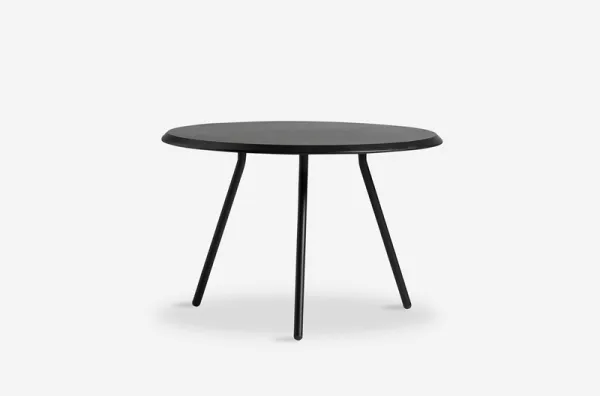 Konferenčný stolík "Soround", 14 variantov - Woud Varianta: Ø 75 cm - dub, čierny | čierne nohy (44 cm)