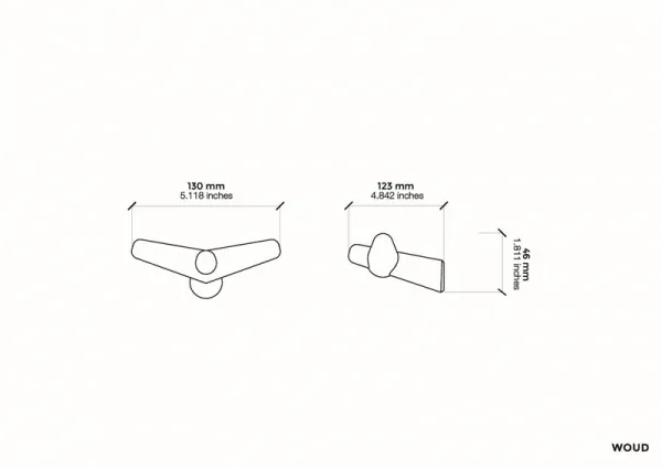 Nástenný vešiak "Tail Wing", malý, 2 varianty - Woud Varianta: čierna breza