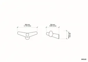 Nástenný vešiak "Tail Wing", malý, 2 varianty - Woud Varianta: čierna breza