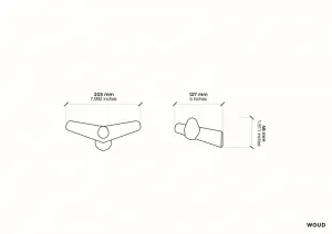 Nástěnný vešiak "Tail Wing", stredný, 2 varianty - Woud Varianta: čierna breza