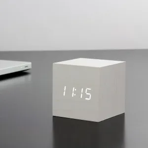 Budík "Cube Click", biely - Gingko