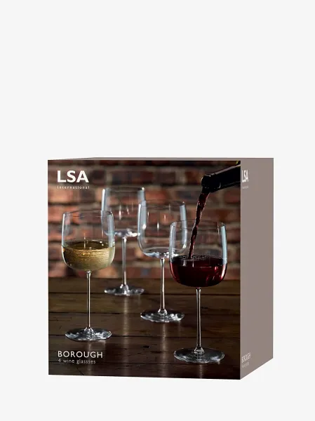 Pohár na víno Borough, 380 ml, číry, set 4 ks - LSA International