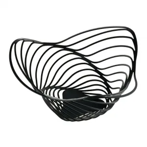 Dizajnová nádoba na ovocie Trinity 12 B, čierna, priem. 26 cm - Alessi