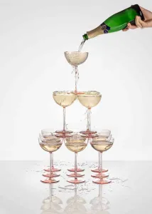 Lukáš Houdek a HG atelier s.r.o. Pohár na šumivé víno "Bubbles", číry - Lukáš Houdek