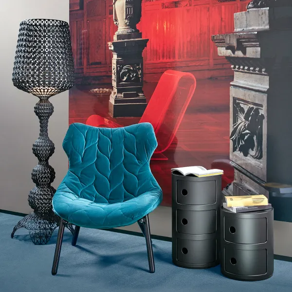 Kartell Stolík s úložným priestorom Componibili 4986, matný, 2 úložné diely, viac farieb Farba: černá