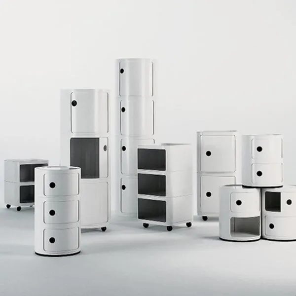 Kartell Stolík s úložným priestorom Componibili 4967, 3 úložné diely, viac farieb Farba: černá