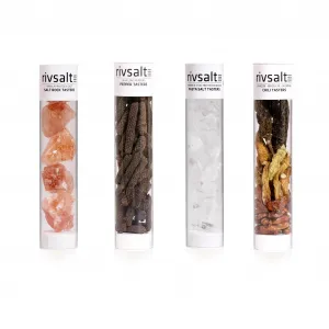 Set Spice Tasters so strúhadlom - soľ, korenie, chili v darčekovom balení - rivsalt