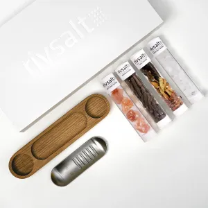 Set Spice Tasters so strúhadlom - soľ, korenie, chili v darčekovom balení - rivsalt