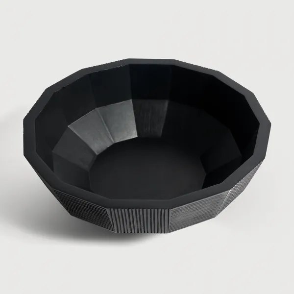 Mahagónová misa Black Striped bowl - Ethnicraft