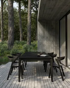 Vonkajšia jedálenská stolička Bok - lakovaný teak - čierna - Ethnicraft