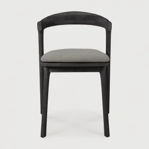 Vonkajšia jedálenská stolička Bok - lakovaný teak - čierna - látka Mocha - Ethnicraft