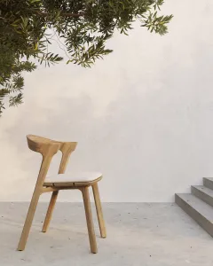 Vonkajšia jedálenská stolička Bok - teak - látka Off White - Ethnicraft