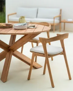 Vonkajšia jedálenská stolička Bok - teak - látka Off White - Ethnicraft