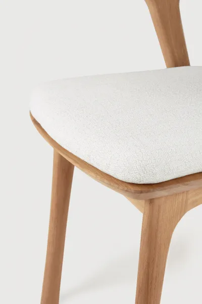 Vonkajšia jedálenská stolička Bok - teak - látka Off White - Ethnicraft