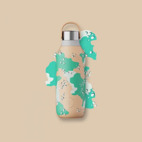 Termofľaša Chilly's Bottles - Desert Camo oranžová 500ml, edícia Studio/Series 2