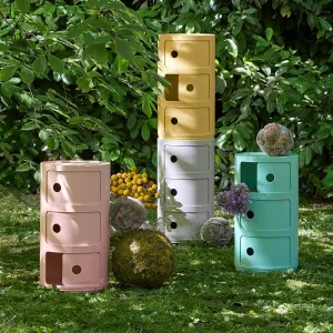 Kartell Stolík s úložným priestorom Componibili BIO 5970, 3 úložné diely, viac farieb Farba: růžová