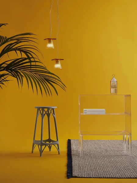 Barová stolička A.I. STOOL LIGHT, v. 65 cm, čierna - Kartell