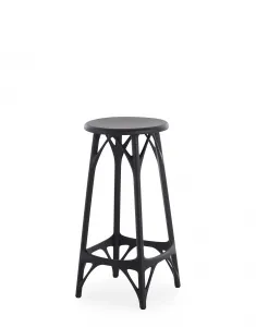 Barová stolička A.I. STOOL LIGHT, v. 65 cm, čierna - Kartell