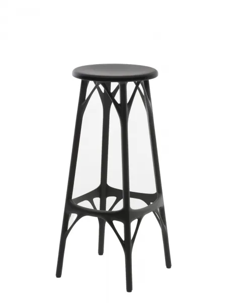 Barová stolička A.I. STOOL LIGHT, v. 75 cm, viac farieb - Kartell Farba: černá