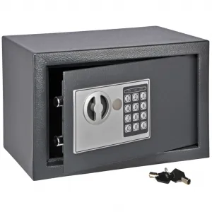 HI vidaXL  Trezor s elektrickým zámkom tmavosivý 31x20x20 cm