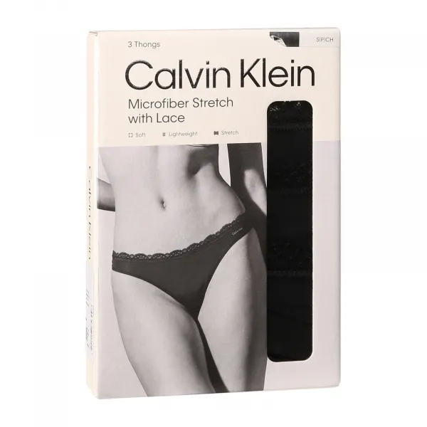 3PACK dámske tangá Calvin Klein čierná (QD5300-UB1) M