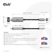 Club3D kabel USB-C na HDMI, 4K120Hz 8K60Hz HDR10 s DSC1.2, Aktivní kabel, M/M, 3m