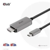Club3D kabel USB-C na HDMI, 4K120Hz 8K60Hz HDR10 s DSC1.2, Aktivní kabel, M/M, 3m