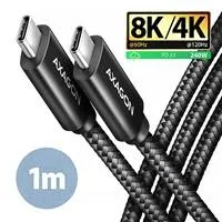 AXAGON BUCM4X-CM10AB NewGEN+ kábel USB-C  USB-C, 1m, USB4 Gen 3×2, PD 240W 5A, 8K HD, ALU, opletenie, čierny