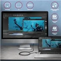 AXAGON BUCM4X-CM10AB NewGEN+ kábel USB-C  USB-C, 1m, USB4 Gen 3×2, PD 240W 5A, 8K HD, ALU, opletenie, čierny