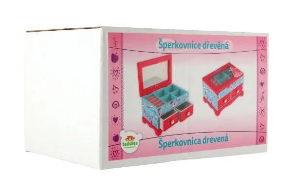 Teddies Drevená šperkovnica Princess 2 zásuvky