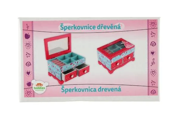 Teddies Drevená šperkovnica Princess 2 zásuvky