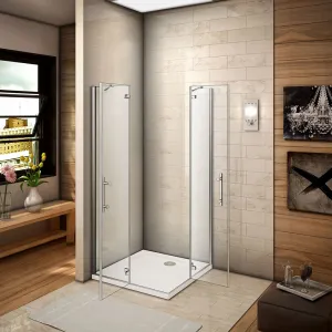 H K - Štvorcový sprchovací kút MELODY F5 R101, 100x100 cm s jednokrídlovými dverami, rohový vstup vrátane sprchovej vaničky z liateho mramoru SE-MELODYF5R101/THOR-100SQ