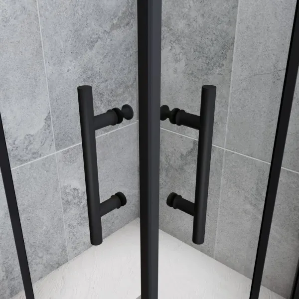 H K - Sprchovací kút SIMPLE BLACK 90x80 cm Ľ/P variant, rohový vstup SE-SIMPLEBL9080
