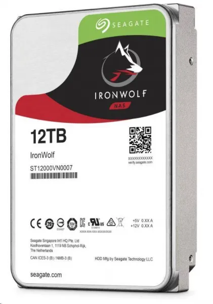SEAGATE HDD IRONWOLF (NAS) 3,5" - 12TB, SATAIII, ST12000VN0008