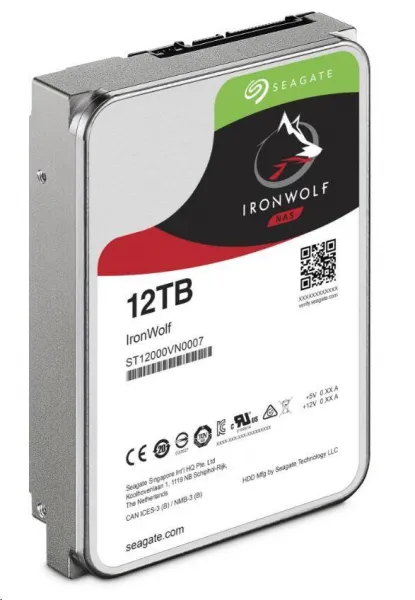 SEAGATE HDD IRONWOLF (NAS) 3,5" - 12TB, SATAIII, ST12000VN0008