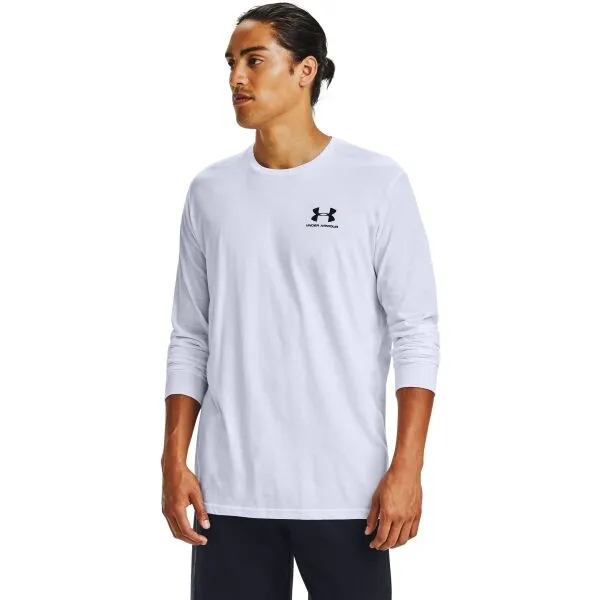 Tričko s dlhými rukávmi Under Armour Sportstyle Left Chest LS - white/black