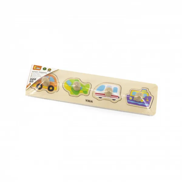 Detské drevené puzzle s úchytmi Viga Transport