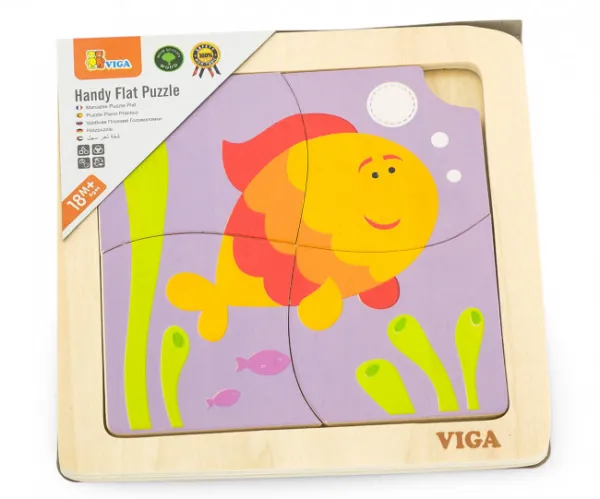 Drevené puzzle pre najmenších Viga 4 ks Rybka