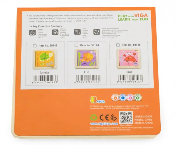 Drevené puzzle pre najmenších Viga 4 ks Rybka