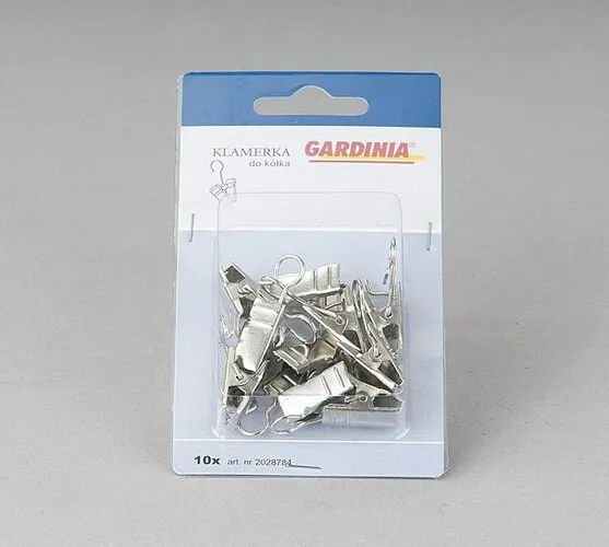 Gardinia Háčik s klipom oceľový, 10 ks