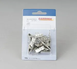 Gardinia Háčik s klipom oceľový, 10 ks