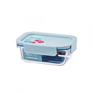 LOCKnLOCK Dóza sklenená obdĺžniková CLEAR, 380 ml, mint, 380 ml