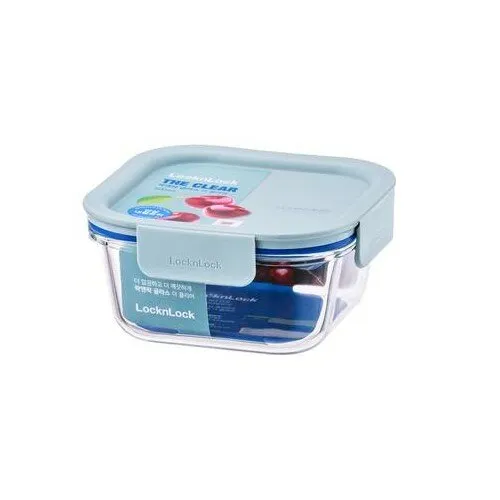 LOCKnLOCK Dóza sklenená štvorcová CLEAR, 500 ml, mint, 500 ml