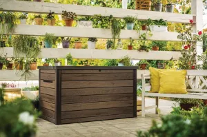 KETER Záhradný úložný box DECO DASHBOARD STORAGE 870L | orech