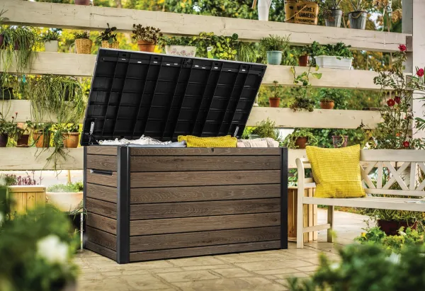 KETER Záhradný úložný box DECO DASHBOARD STORAGE 870L | orech