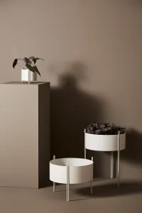 Kvetináč "Pidestall", stredný, 3 varianty - Woud Varianta: sivá