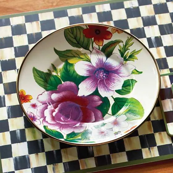 Smaltovaný dezertný tanier "Flower Market" 20 cm, biely - MacKenzie-Childs
